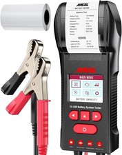 ANCEL BST600 Car Battery Tester with Printer - 12V/24V, 100-2000 CCA, Black