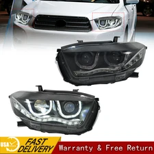 Pair Full LED Headlight Fit For Toyota Highlander 2008-2010 Front Lamps Assembly