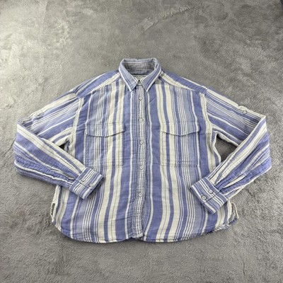 Rag & Bone Shirt Womens Small Blue Hampton Stripe Cotton Button Up Lightweight