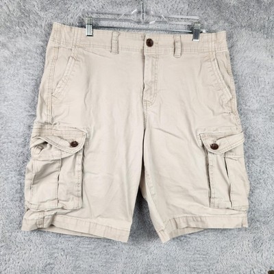 Urban Pipeline Cargo Shorts Mens 36 Beige SuperFlex Stretch Utility Pockets Work