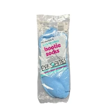 Vintage 80s Favorites Soft Brushed Blue Bootie Socks NIP Made in USA Size 9–11