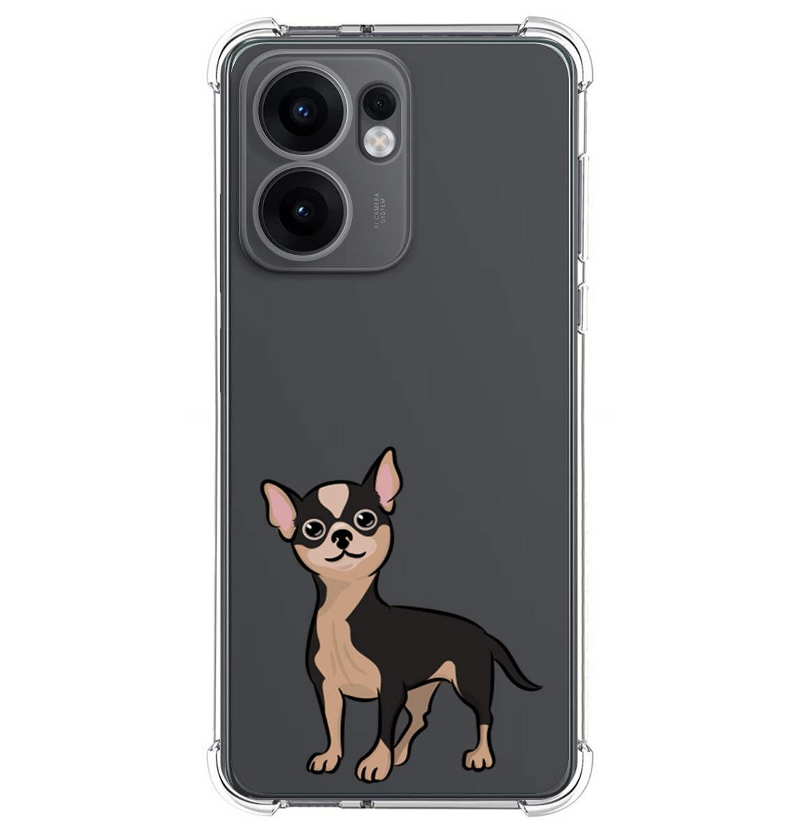 Cover Silicone Anti Colpi per Oppo Reno 13F 4G/13 F 5G Disegno Cani 05 Fondo