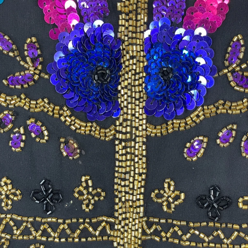 Chaqueta Drapers Damons Seda Lentejuelas Cuentas XL Dinero Antiguo Vacaciones Cóctel Fiesta Foto 4 de 4