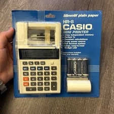 Vintage Brand New Casio HR-8 Mini Printer Calculator