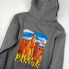 Lone Rock Bryce Canyon National Park Hoodie Mens Small Gray Graphic Pullover