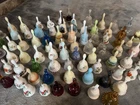 a LARGE Magnificent COLLECTION of 50 + Vintage FENTON/Avon/Other ART GLASS BELLS