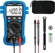 BTMETER BT-39K Multimeter with Case, 4000 w/o Temperature Test (Blue) 