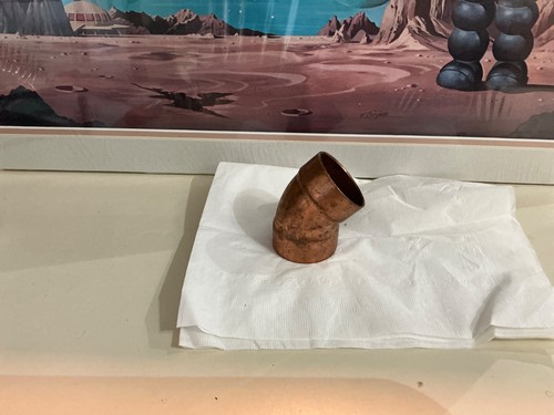 1  COPPER 11/2 “ DWV 45 ELBOW NEW OLD STOCK  NOT LEAD FREE PLUMBING  MORE THEN 1