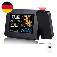 Wetterstation Funk Mit Außensensor, Projektionswecker Funk Mit Innen Und Außente
