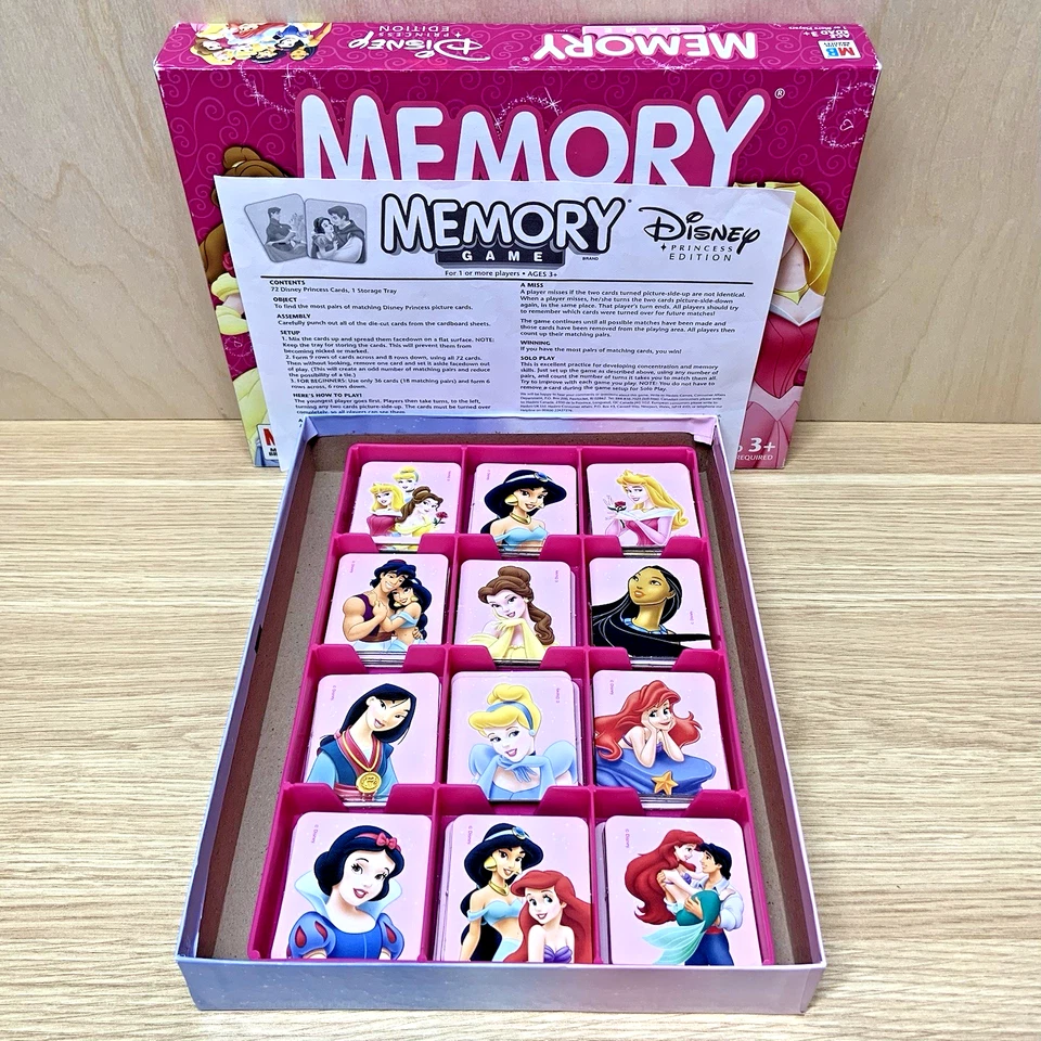 Disney Princess Memory Game by Milton Bradley – Complete Set / Box Little Wear - Image 4 of 4