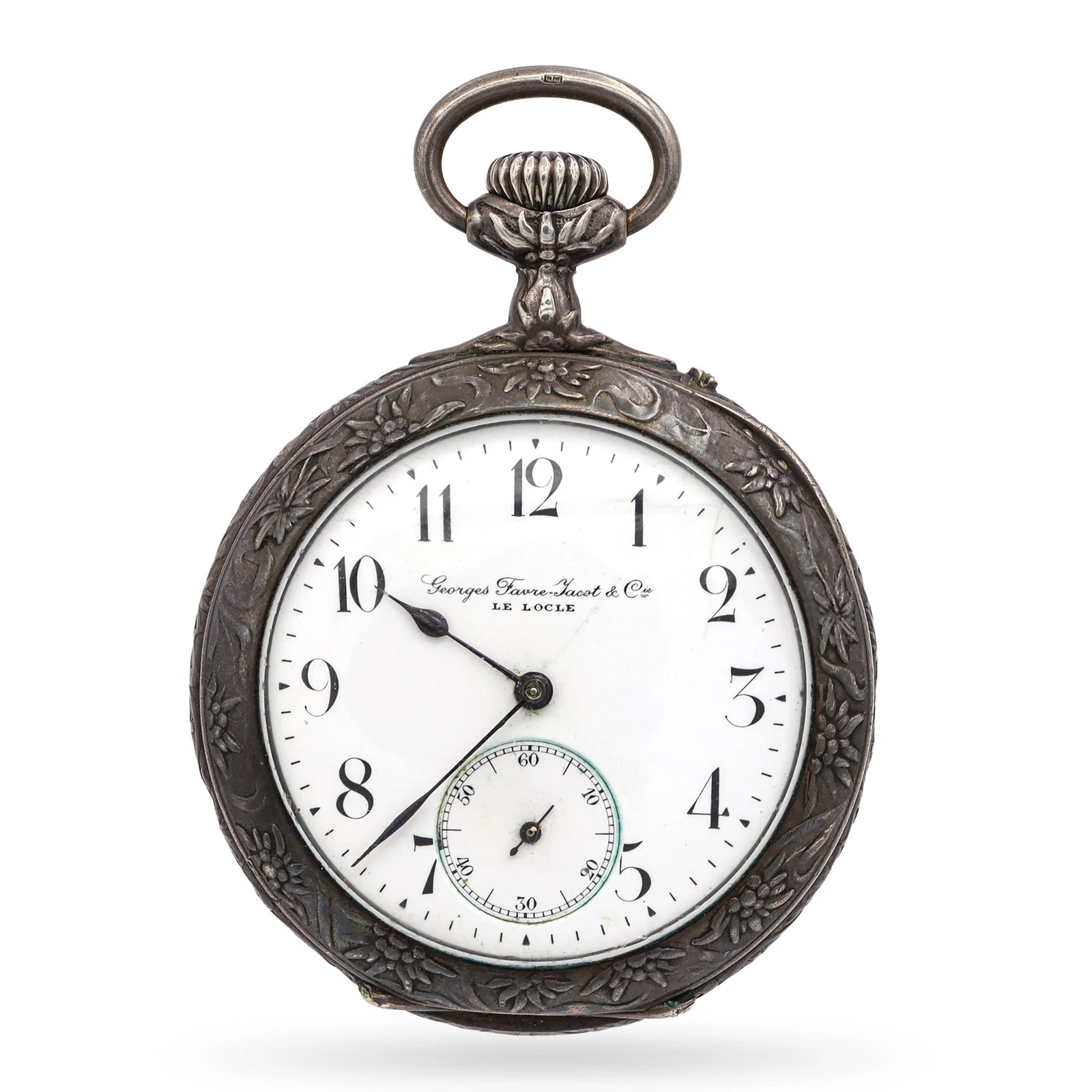 Zenith — Antique Georges Favre-Jacot & Cie Sterling Silver Pocket Watch