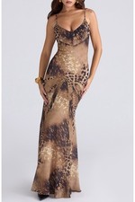 House Of CB Sacha Leopard Print Dress Size XS