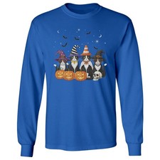 Funny Witchy Cat Squad - Halloween Pumpkin Graphic Long Sleeve Tshirt