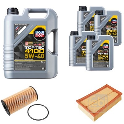 FEBI Inspektionspaket 9L LIQUI MOLY Top Tec 4100 5W-40 für Renault Koleos I HY_