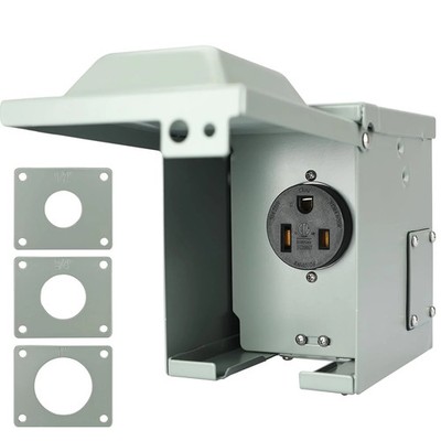 RVGUARD 50 Amp 250 Volt 6-50R EV/Welding Power Outlet Box, Enclosed Lockable Wat