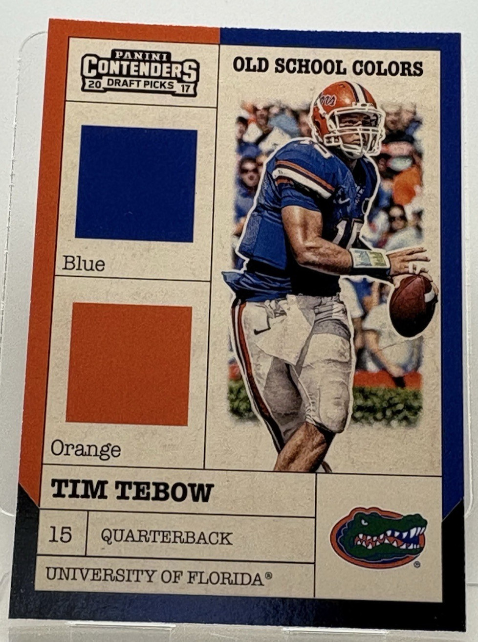 2017 Panini Contenders Draft Picks - Old School Colors Tim Tebow #6