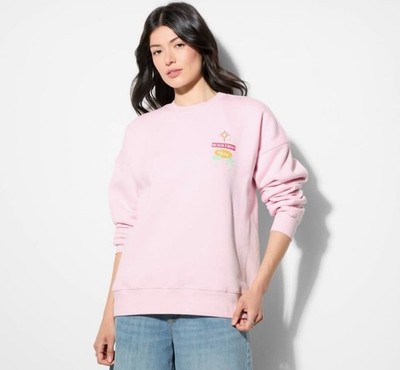 Wild Fable Women s L Pink Ponta Do Sol Graphic Crewneck Pullover Sweatshirt