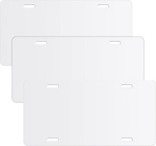 3Pcs Sublimation License Plate Blanks White, Metal License Blank Plate for Car D