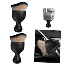 Car Detailing Brush, Curved Soft Bristles Auto Removal Dust 2 PCS Brown/Black