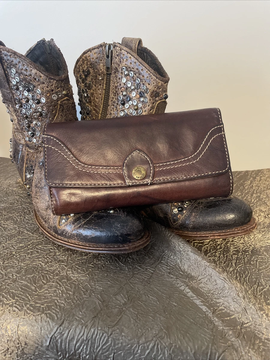 Frye marbled beanie and card case set Frye Brown Wallets for Women for sale | eBay main image 4
