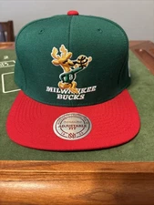 Mitchell Ness Milwaukee Bucks Hat Hardwood Classics Snapback Adjustable New