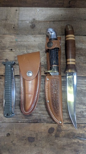Vintage Pocket Knife Lot, Western USA , 440 Japan, Boot Knife