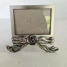 Mini rose picture frame - rose and ribbon vintage frame stand alone
