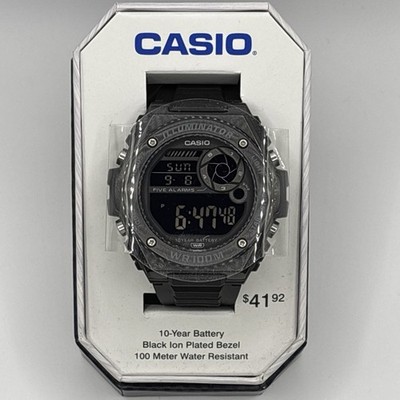 Casio MWD100HB-1B Men s Watch Black Ion Plated Bezel Illuminator WR100M NEW NIB