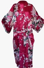 NWOT Peacock Premium Dressing Gown Kimono Robe Weight Lounge Wear Burgundy