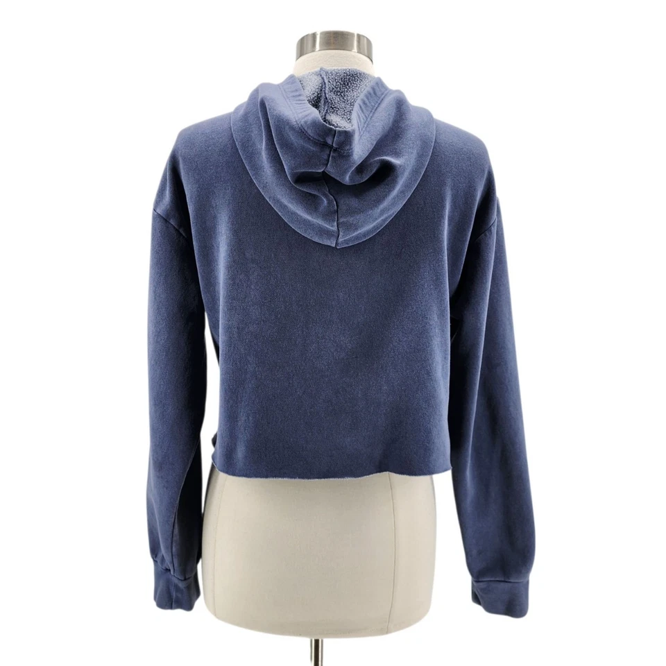 Playboy Pacsun Womens Medium Hoodie Playboy Bunny Logo Cropped Zipper Blue - Image 4 of 4