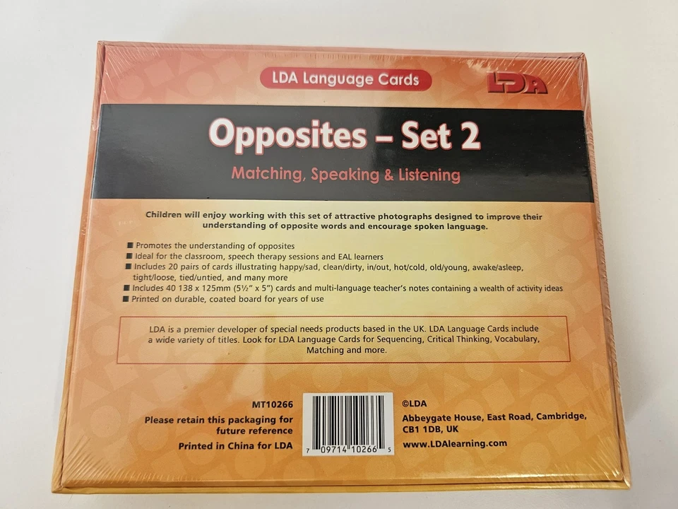 LDA Language Cards Opposites- Vocabulary, Speaking & Listening - ALN/SEN/EAL - Image 2 of 2