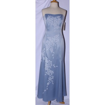Dollar Fashion #3507 Satin Formal Prom Gown-Size L-Periwinkle Blue-NWT