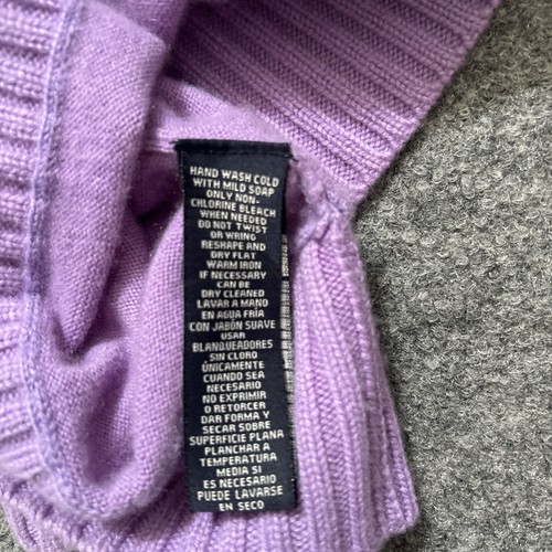 Jones New York Signature Sweater Women Medium 100% Cashmere Lilac Cowl Neck - Picture 7 of 7