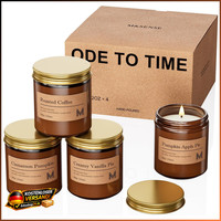 Duftkerzen Set 4X100G Sojawachs Im Glas FüR Weihnachten Geburtstag Yoga Geschenk