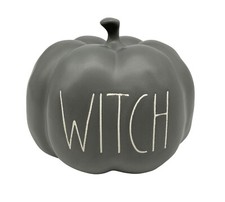 Rae Dunn Flat Gray Witch Pumpkin Farmhouse Witch Hocus Halloween Fall
