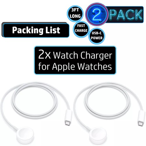 2 PACK USB-C Magnetic Charger Cable Dock For Apple Watch iWatch 2/3/4/5/6/SE/7/8 - Picture 17 of 19