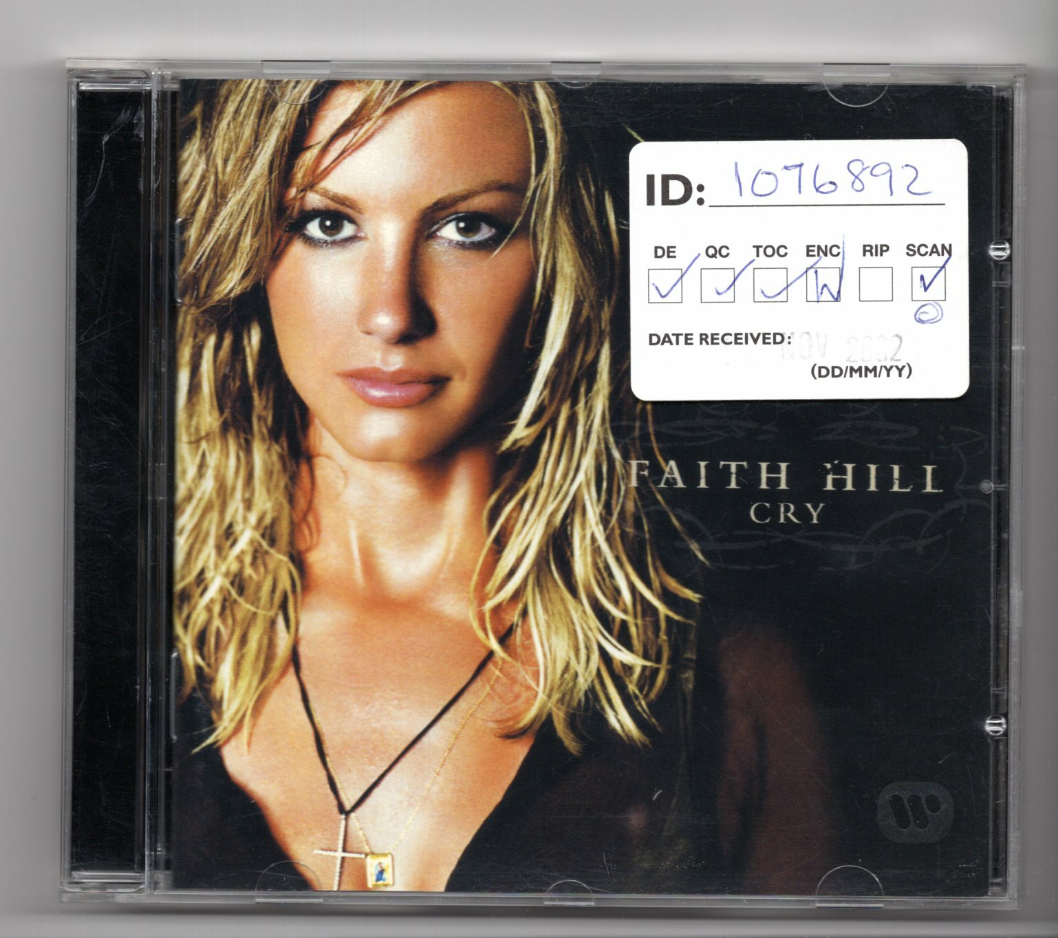 (IX387) Faith Hill, Cry - 2002 CD