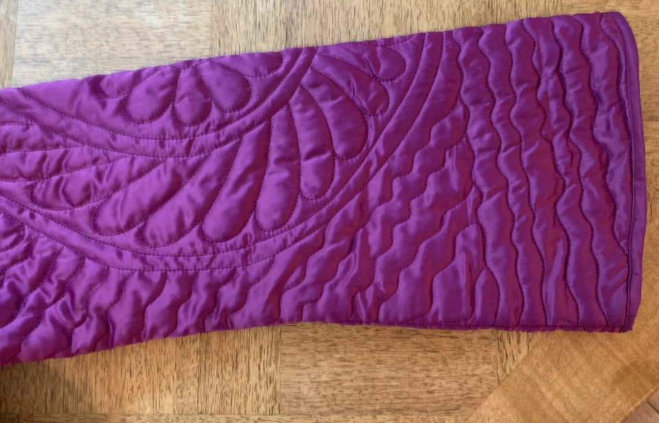 Chaqueta para mujer Ralph Lauren púrpura acolchada diseño floral cremallera frontal *talla mediana Foto 4 de 4