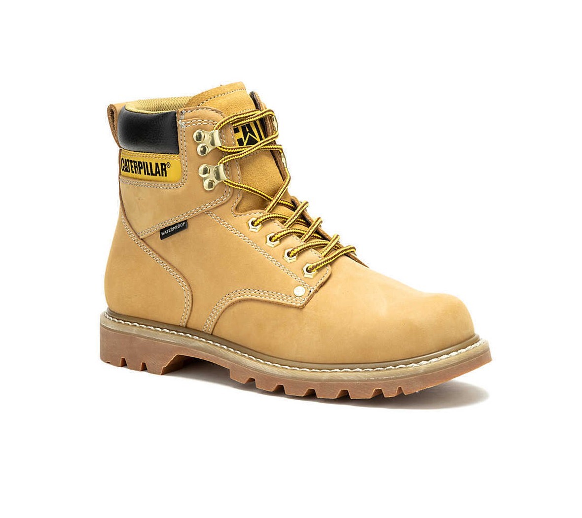 Men's Caterpillar Second Shift Waterproof Soft Toe Work Boot Honey