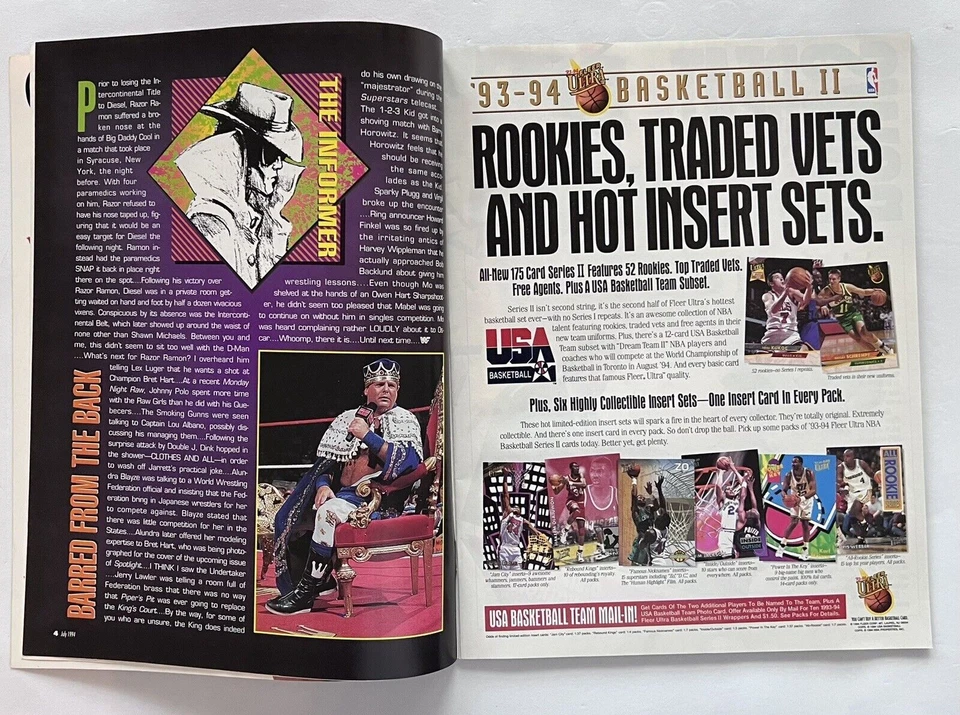 Revista de lucha libre WWF DIESEL julio 1994 wwe HASBRO anuncio BRET HART * Sin catálogo Foto 3 de 4