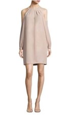 NWT BCBG MAXAZRIA JOSEPHINE LS COLD-SHOULDER KEYHOLE SHIFT DRESS SZ M 250