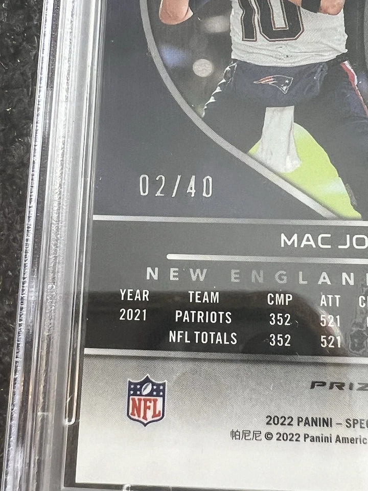 2022 Spectra Mac Jones /40 Astral Prizm PSA 9 mint SSP Cracked ice #83 Jaguars - Image 2 of 4