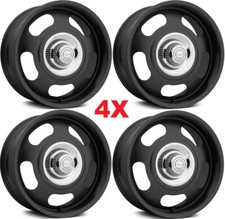 17 Rally Wheels Rims C10 C-10 17x9 American Racing Black W Derby Cap