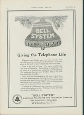 1923 AT&T Bell System Giving Telephone Life Bell Made Up of People Ad EW1