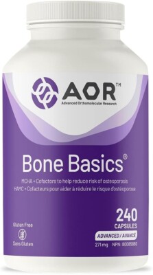 AOR Bone Basics Calcium Supplement Matrix Joints Phosphorus Zinc 240 Caps NEW