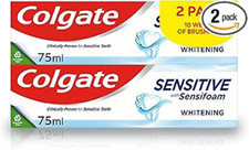 Colgate Sensitive Sensifoam Teeth Whitening Toothpaste 75ml X2 37.93 per litre