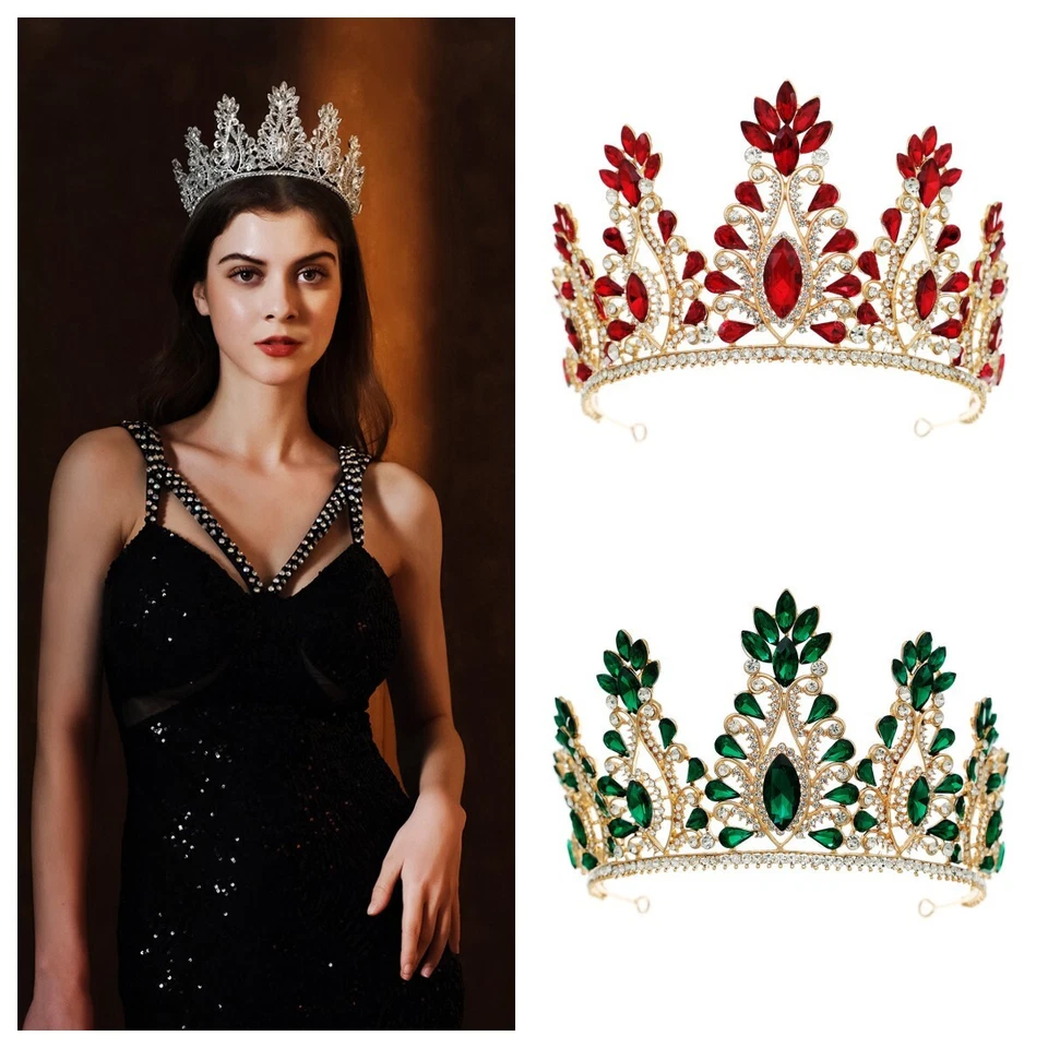 Sposa Corona Strass Matrimonio Regina Princess Copricapo Gioielli Tiare Vintage - Immagine 2 di 4