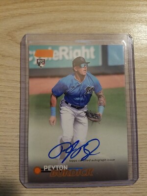 2023 Topps Stadium Club PEYTON BURDICK ORANGE AUTO 2/5 SP MARLINS RC SCBA-PB