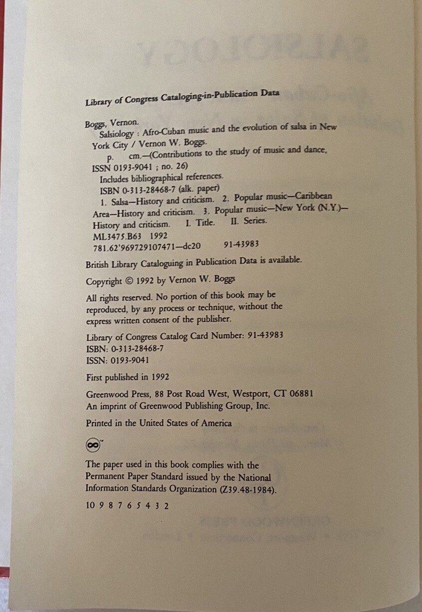 洋書 Salsiology by Vernon W. Boggs Salsiology Vernon W.Boggs Afro-Cuban Music | eBay UK