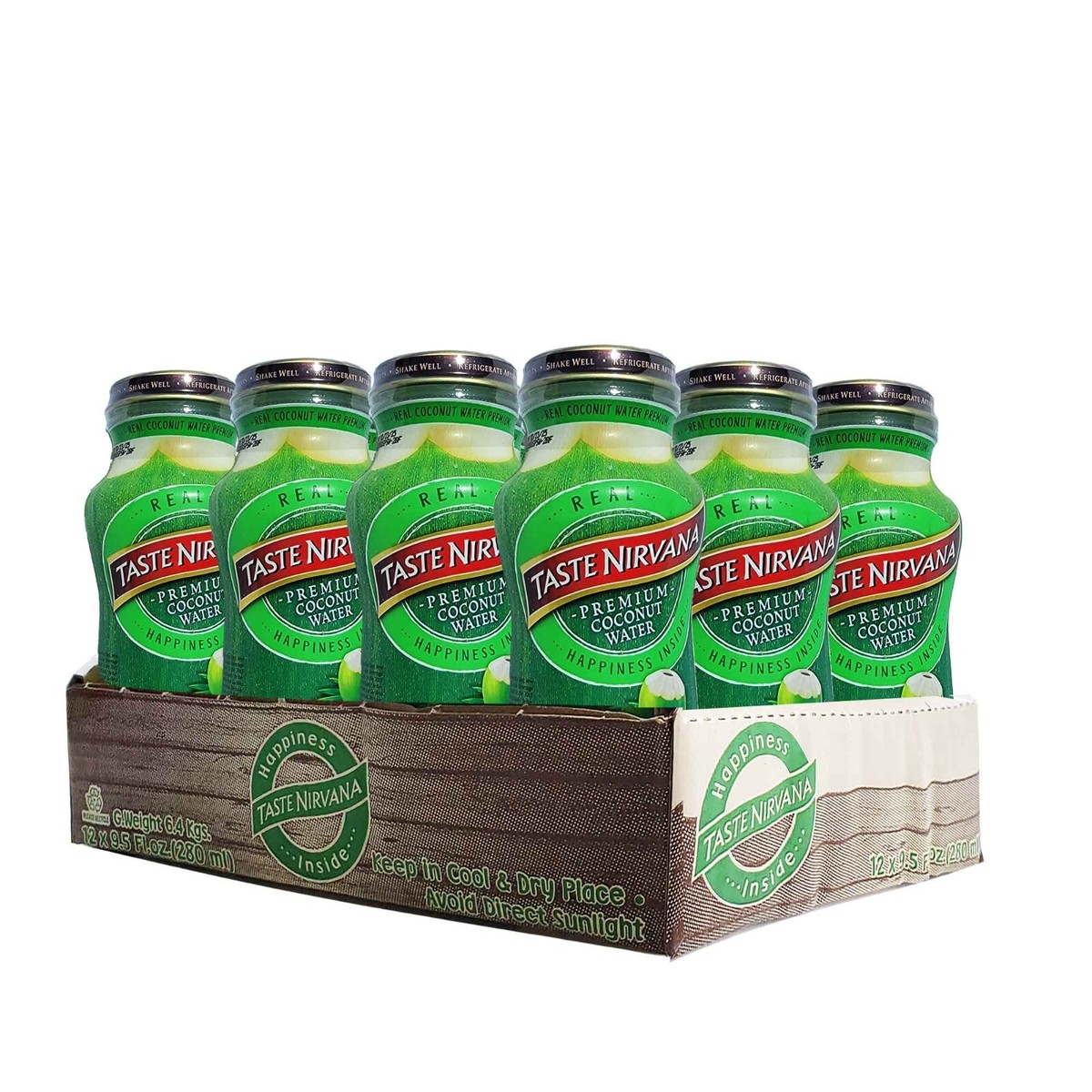 Taste Nirvana Real Coconut Water Fluid Ounces 12-Bottles WATER/PULP